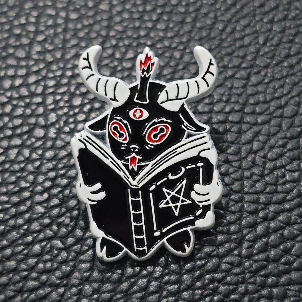 Killstar ✦ Fully Booked Enamel Pin ✦ Occult Cute Demon Spellbook Graphic OS
